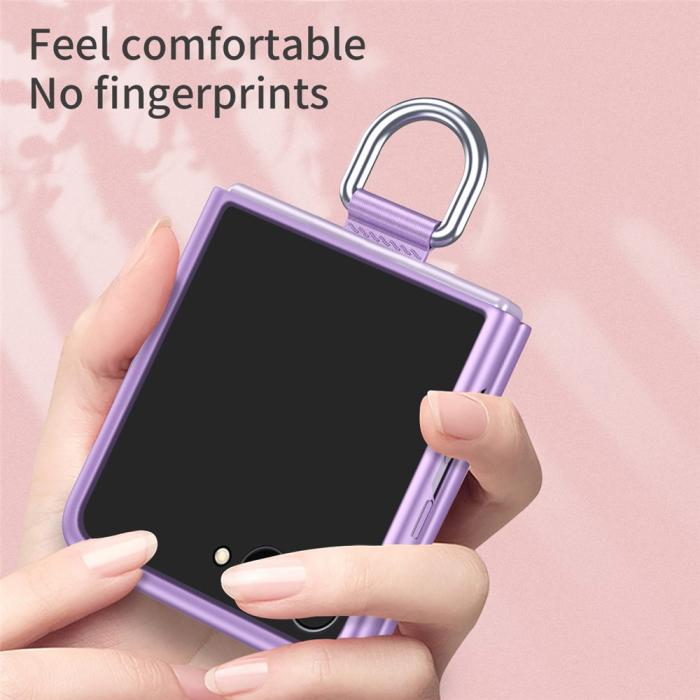 Bild 5, Samsung Galaxy Z Flip 8 Skal med Ringhållare Gummerad PC Rosa