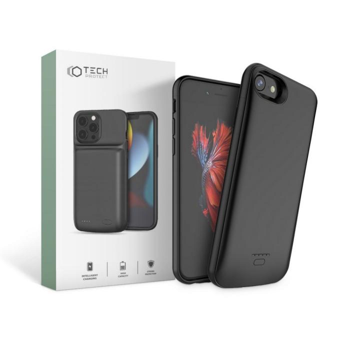 Bild 1, Tech-Protect iPhone 7/8/SE Skal 3200 mAh Inbyggt Batteri Svart