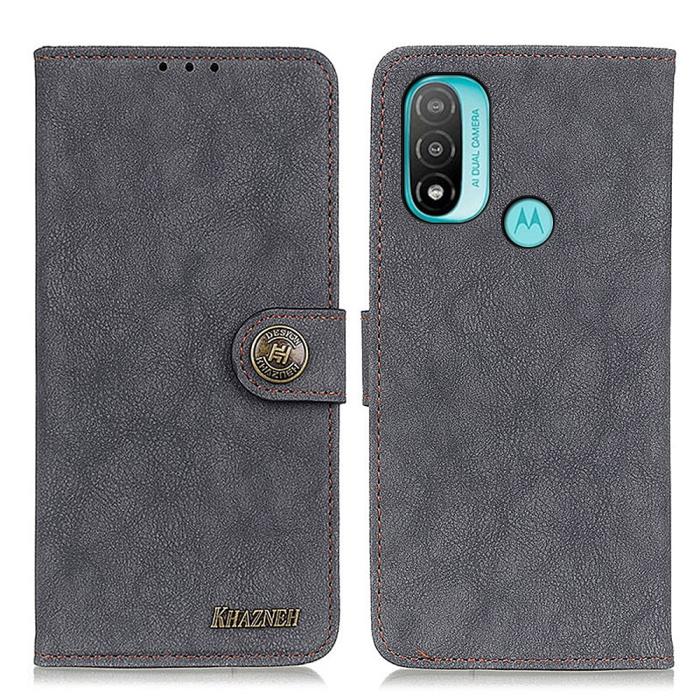 Bild 1, KHAZNEH Motorola Moto E20 / E40 Fodral Split Läder Svart