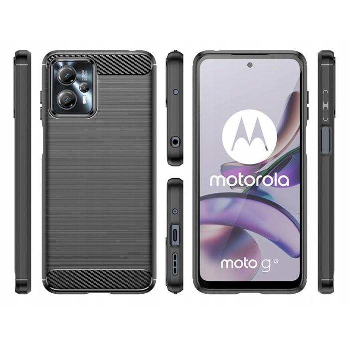 Bild 5, Tech-Protect Motorola Moto G13 / G23 Skal Borstad Stål Textur Svart