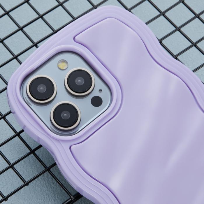 Bild 5, iPhone 15 Pro Max Mobilskal Wavy Textur Lila