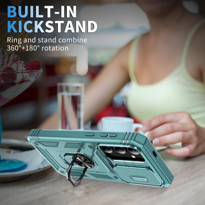 Bild 6, Galaxy S24 Plus Skal CamShield Ring Hybrid Armor Grå/Grön