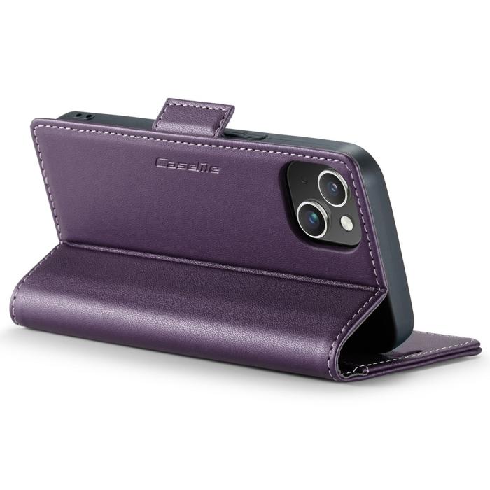Bild 3, CASEME iPhone 15 Plus Fodral Läder RFID Lila