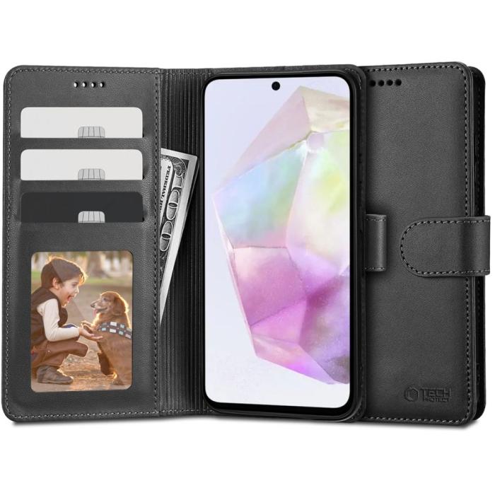 Bild 1, Tech-Protect Galaxy A35 5G Fodral Läder Svart