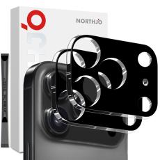 NORTHJO iPhone 17 Pro Max 2-PACK Linsskydd H&auml;rdat Glas Svart