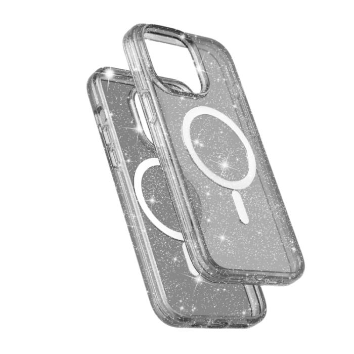 Bild 5, iPhone 15 Pro Skal MagSafe Glitter Hybrid Svart