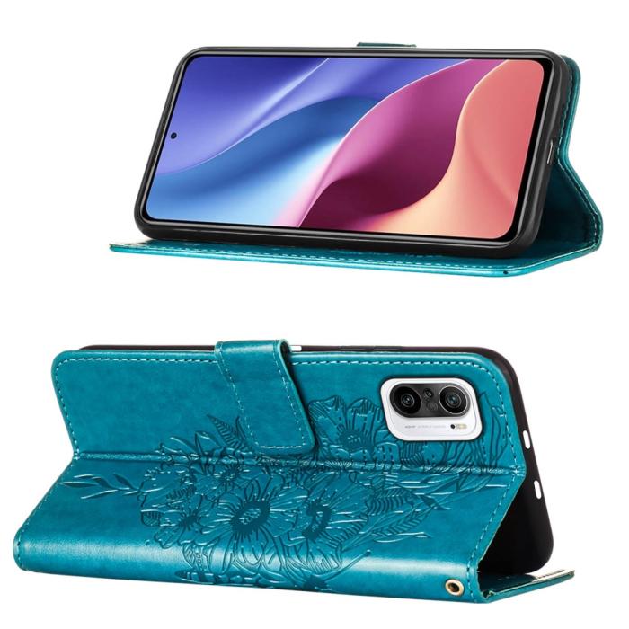 Bild 3, Xiaomi Mi 11i - Butterfly Läder Fodral - Blå