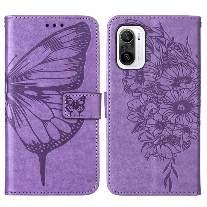Bild 1, Xiaomi Mi 11i - Butterfly Läder Fodral - Ljus Lila