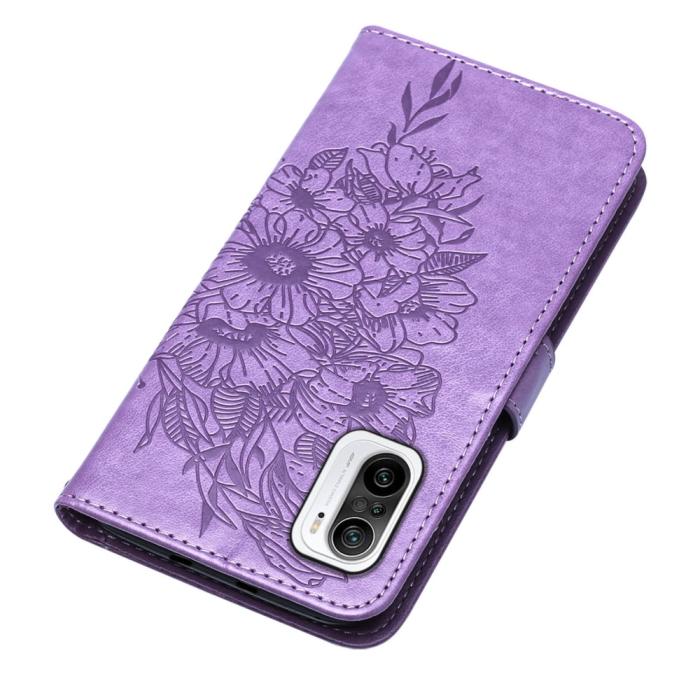 Bild 5, Xiaomi Mi 11i - Butterfly Läder Fodral - Ljus Lila