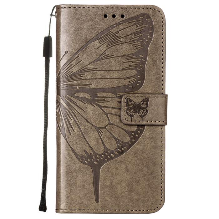 Bild 2, Xiaomi Mi 11i - Butterfly Läder Fodral - Grå