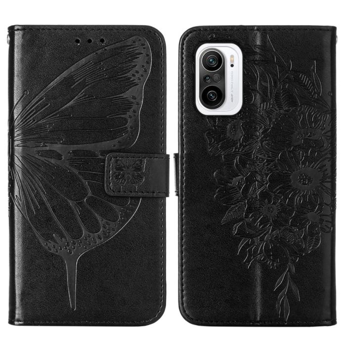 Bild 1, Xiaomi Mi 11i - Butterfly Läder Fodral - Svart
