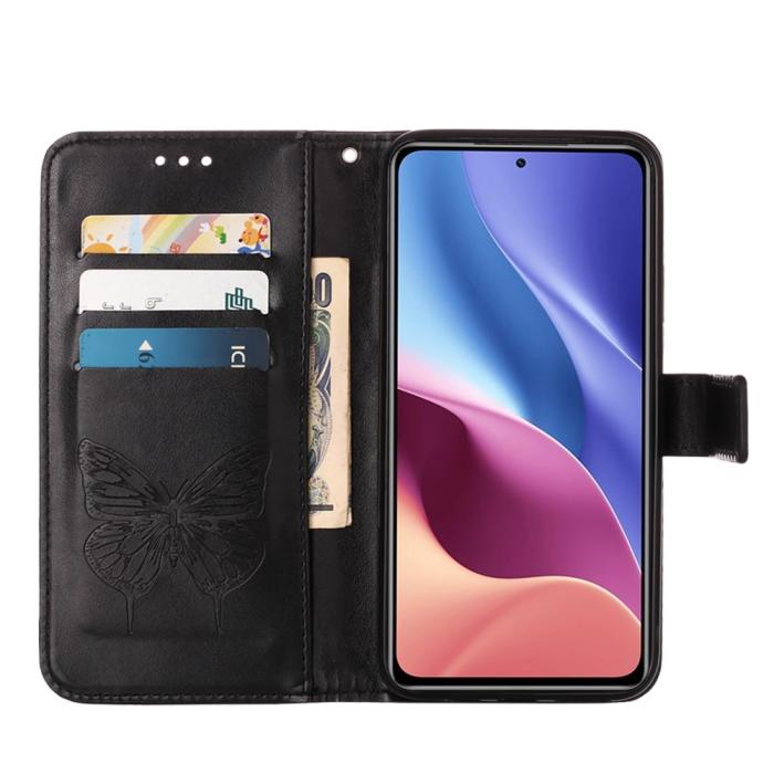 Bild 4, Xiaomi Mi 11i - Butterfly Läder Fodral - Svart