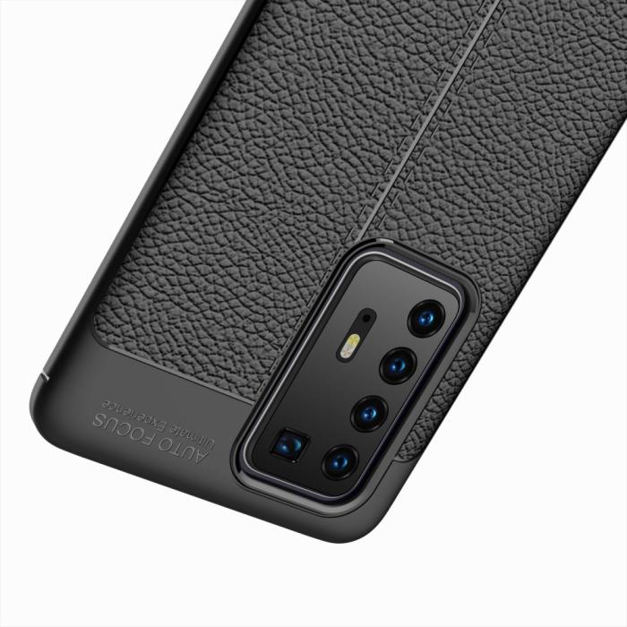 Bild 5, Huawei P40 Pro - Litchi Textur Skal - Svart