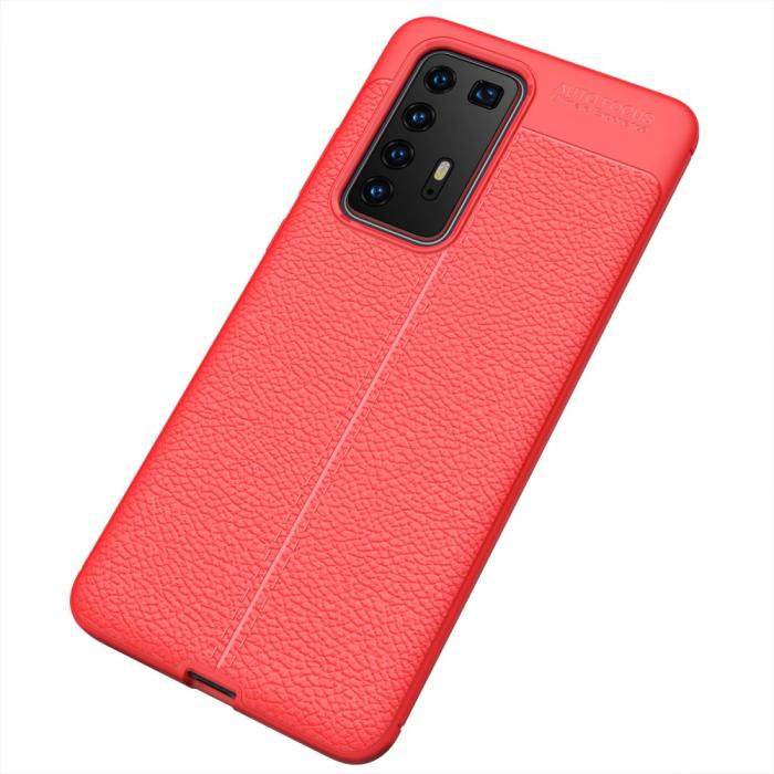 Bild 2, Huawei P40 Pro - Litchi Textur Skal - Röd