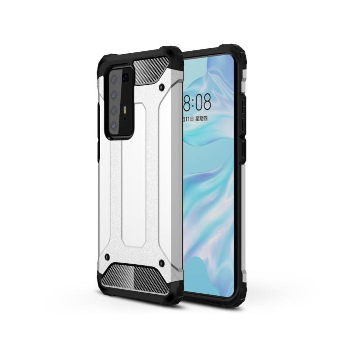 Bild 1, Huawei P40 Pro - Hybrid Armor Skal - Silver