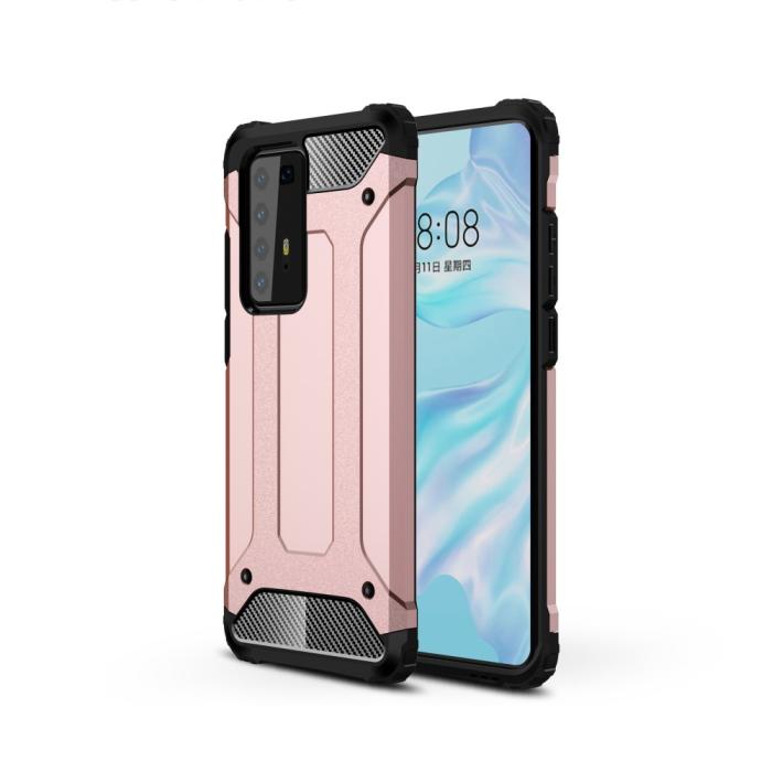 Bild 1, Huawei P40 Pro - Hybrid Armor Skal - Roséguld