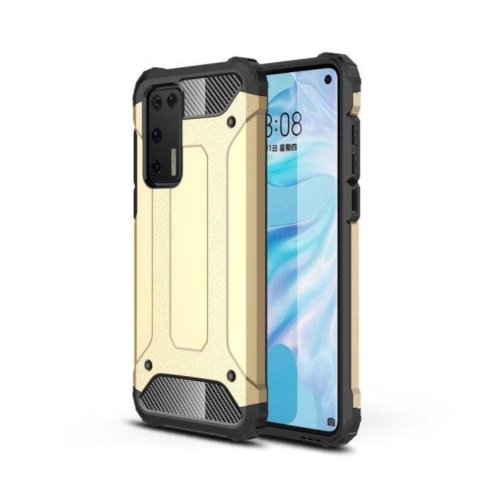 Bild 1, Huawei P40 - Hybrid Armor Skal - Guld