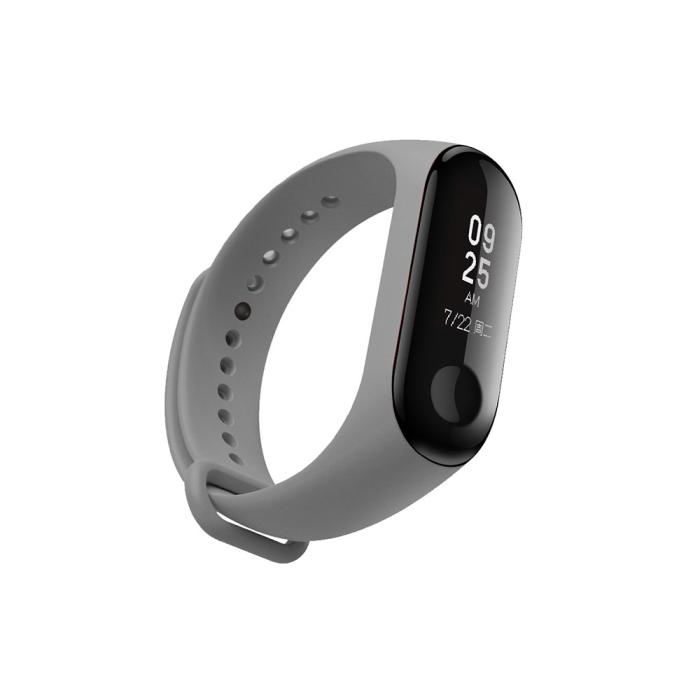 Bild 1, Silikon Armband Xiaomi Band 4/Band 3 - Grå