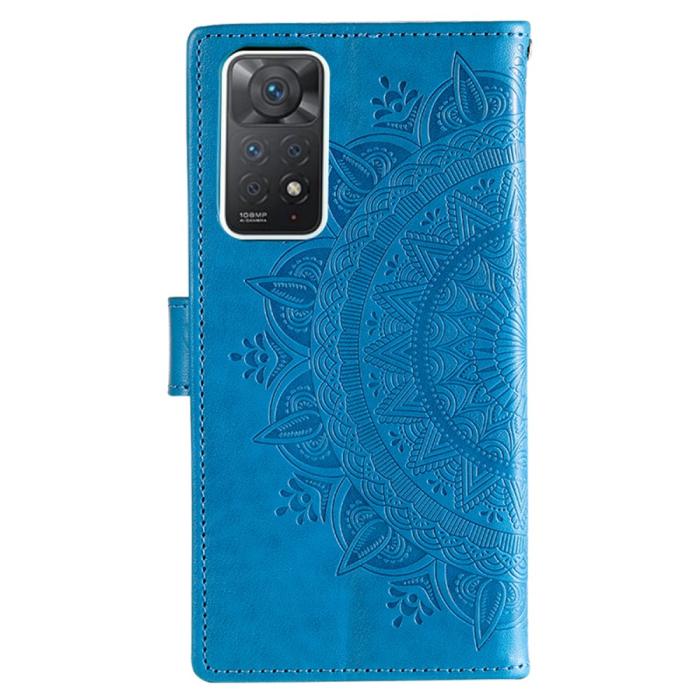 Bild 3, Xiaomi Redmi Note 11 Pro 5G Fodral Mandala Läder Blå