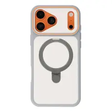 iPhone 18 Pro / 17 Pro Skal MagSafe Stativ 2-f&auml;rg Hybrid Gr&aring;