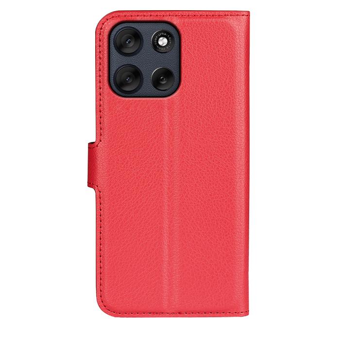 Bild 3, Motorola Moto G56 5G Fodral Litchi Läder Röd