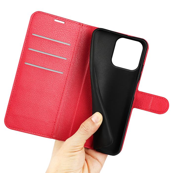 Bild 4, Motorola Moto G56 5G Fodral Litchi Läder Röd