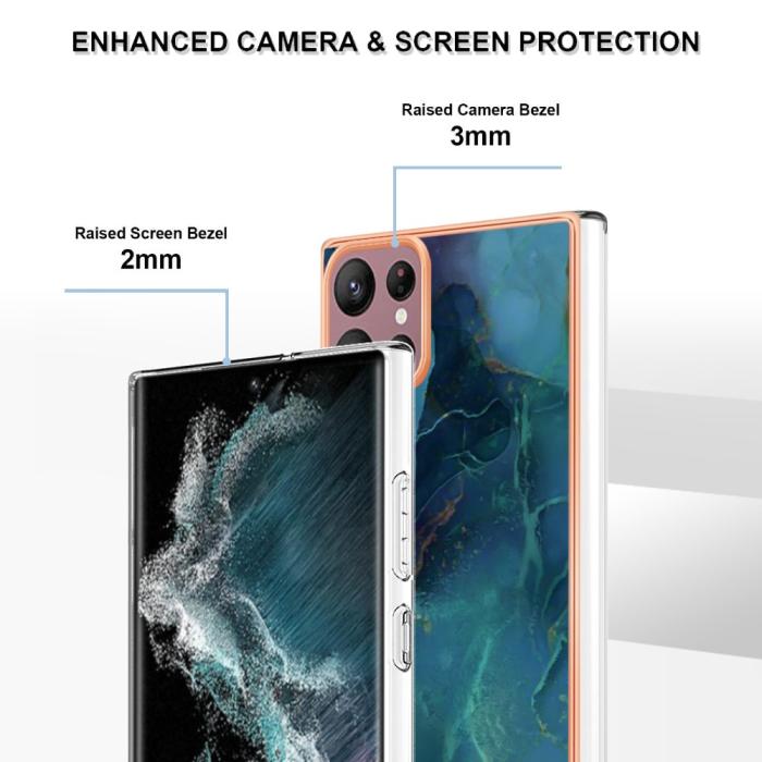 Bild 4, Samsung Galaxy S23 Ultra Skal Marmor TPU Grön