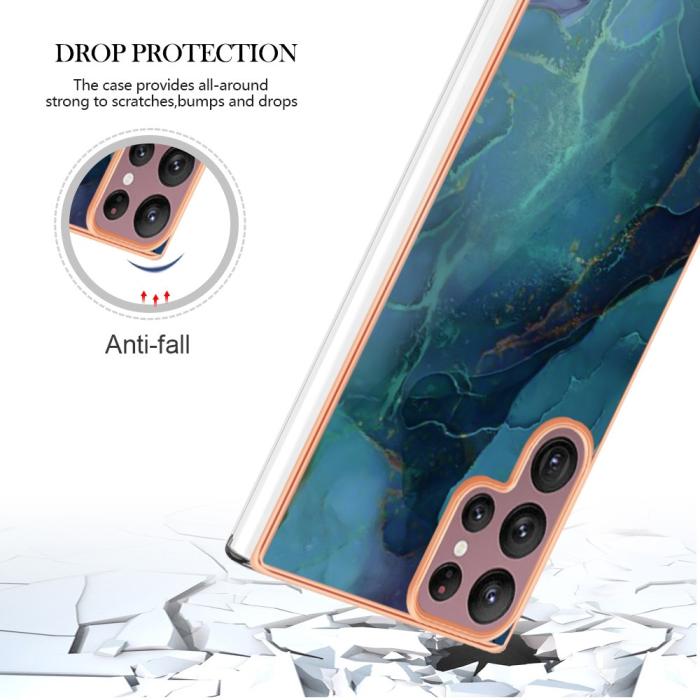 Bild 5, Samsung Galaxy S23 Ultra Skal Marmor TPU Grön