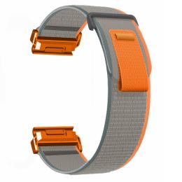 Klockarmband 26 mm Nylon Loop Grå/Orange