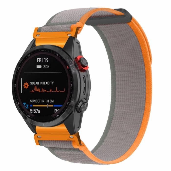Bild 2, Klockarmband 26 mm Nylon Loop Grå/Orange