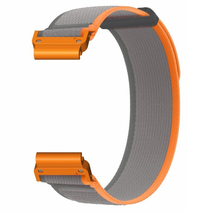 Bild 3, Klockarmband 26 mm Nylon Loop Grå/Orange