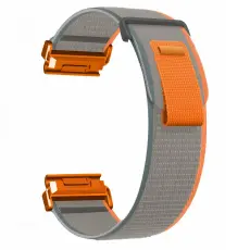 Klockarmband 26 mm Nylon Loop Grå/Orange