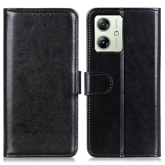 Bild 1, Motorola Moto G54 5G Fodral Crazy Horse Läder Svart