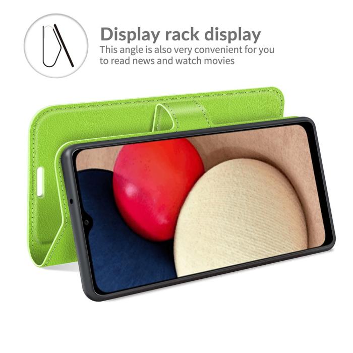 Bild 5, Samsung Galaxy A03s Fodral Litchi Läder Grön