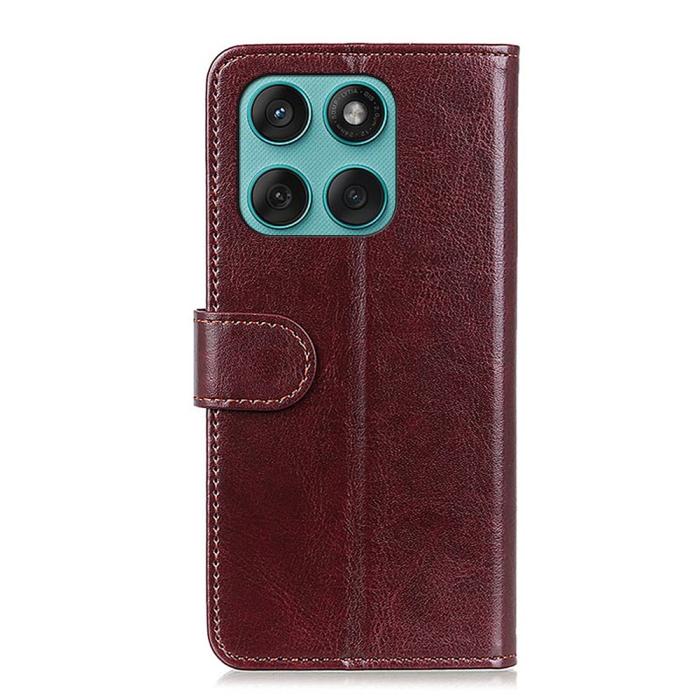 Bild 6, Motorola Edge 60 / 60 Fusion Fodral Crazy Horse Läder Brun