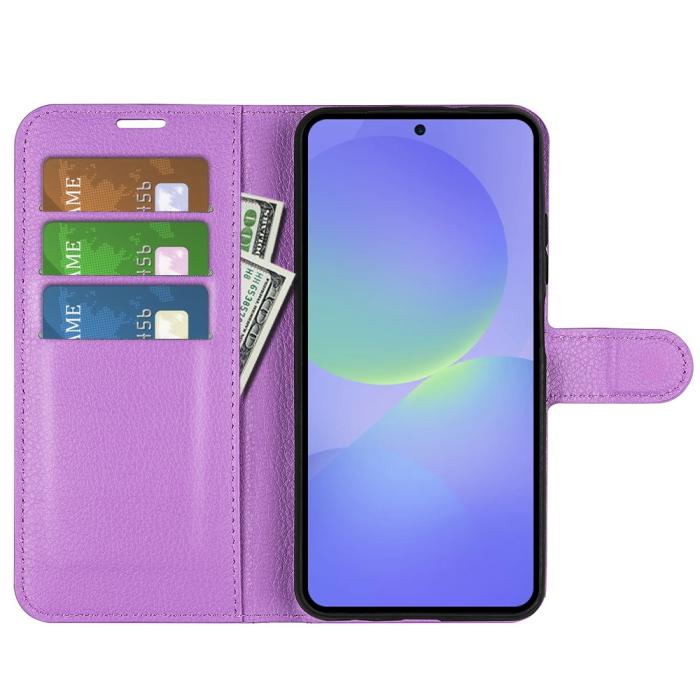 Bild 2, Samsung Galaxy A37 5G Fodral Litchi Läder Lila