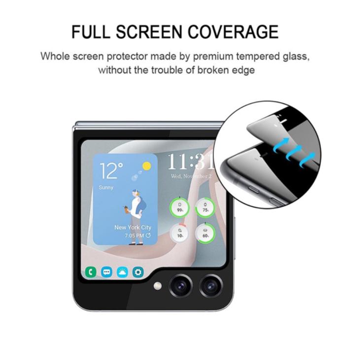 Bild 3, Galaxy Z Flip 6 / 7 FE Skärmskydd Härdat Glas