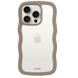 holdit iPhone 15 Pro Max Skal Wavy Mocha Brown Transparent