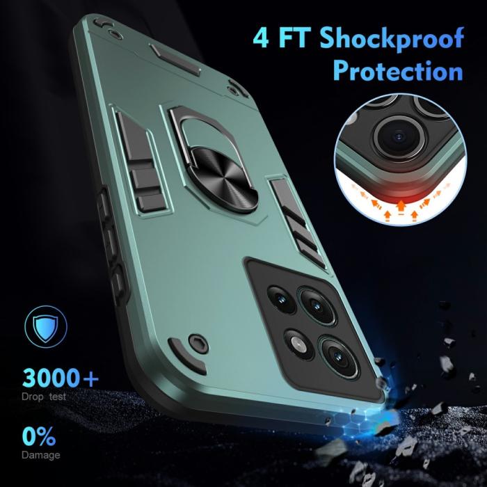 Bild 4, Motorola Edge 50 Skal Hybrid Armor Ring Grön