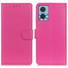 Motorola Moto E22i Fodral Litchi Läder Rosa