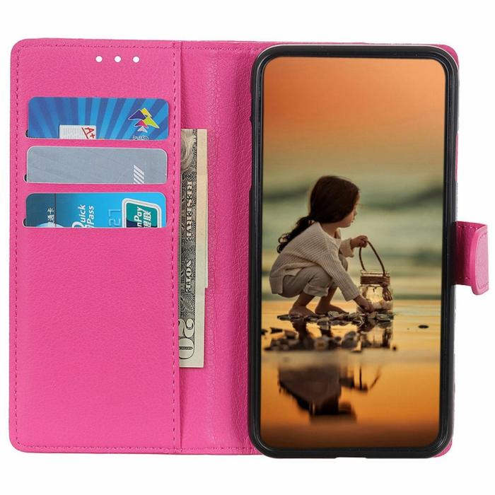 Bild 2, Motorola Moto E22i Fodral Litchi Läder Rosa