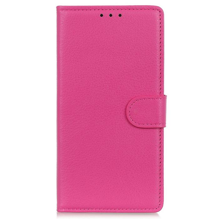 Bild 6, Motorola Moto E22i Fodral Litchi Läder Rosa