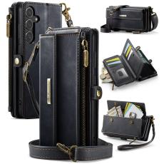 CASEME Galaxy S25 Fodral RFID Multifunktionell L&auml;der Svart