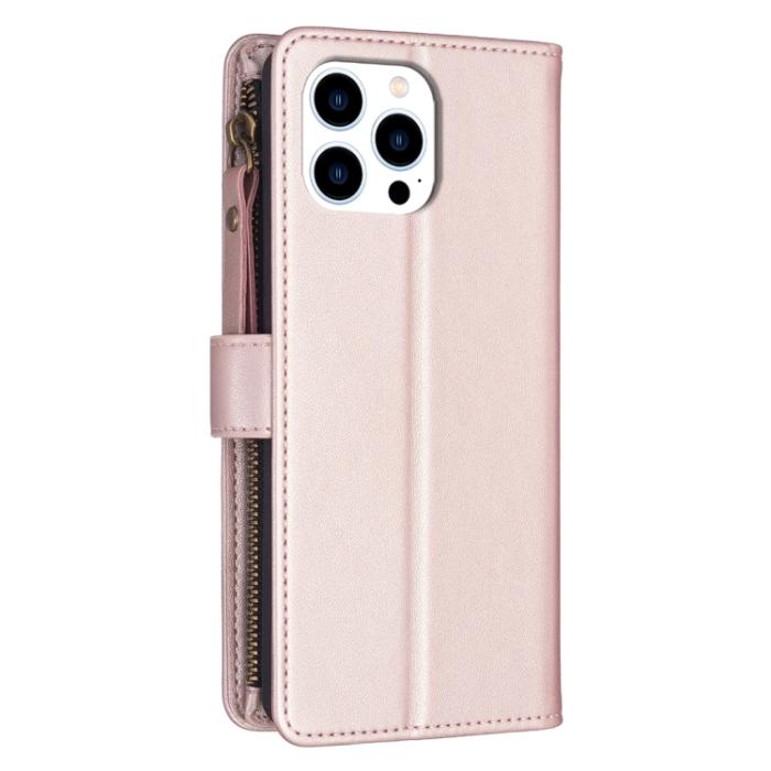Bild 3, iPhone 15 Pro Fodral 9-Kort Multifunktionell Roséguld