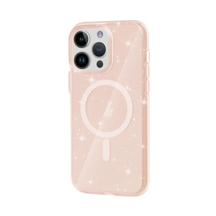 Bild 4, iPhone 15 Pro Skal MagSafe Glitter Hybrid Guld