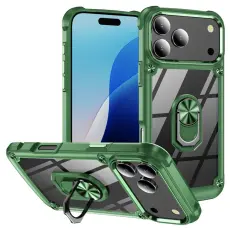 iPhone 17 Pro Skal Shockproof Ring Hybrid Gr&ouml;n