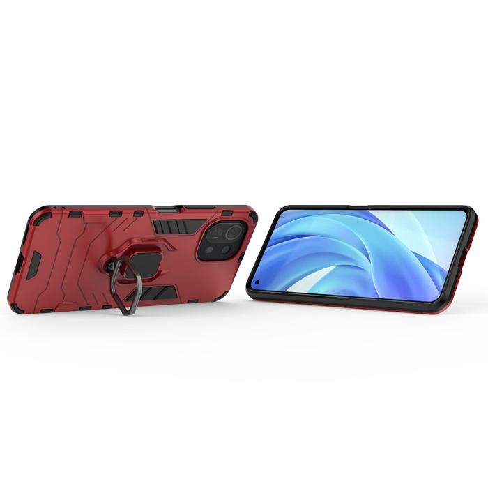 Bild 4, Xiaomi Mi 11 Lite - Hybrid Ring Skal - Röd