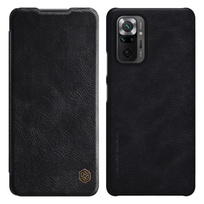 Bild 1, Xiaomi Redmi Note 10 Pro - NILLKIN Qin Läder Fodral - Svart