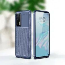 Huawei P40 - Kolfiber Skal - M&ouml;rk Bl&aring;