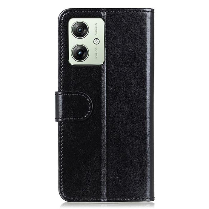 Bild 6, Motorola Moto G54 5G Fodral Crazy Horse Läder Svart